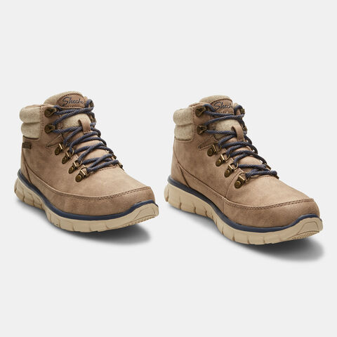 Botines de mujer skerchers con interior en teddy, Taupe Botines de mujer skerchers con interior en teddy, Taupe